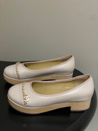 CC 25A Chain CC Thick-Soled Shoe 40mm Light Pink Sheepskin 393953