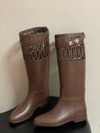 HM Jumping Boots 30mm Dark Brown Kelly Buckle Calfskin 423262