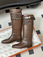 HM Jumping Boots 30mm Dark Brown Kelly Buckle Calfskin 423262