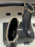 CC 25B Chain Short Boot 70mm Black Denim Cowhide 423149