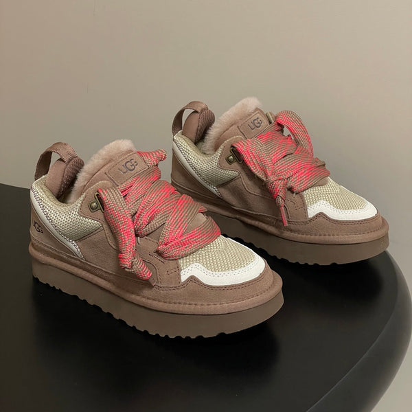 UGG Lowmel Sneaker Brown mix Pink Suede Mesh 522211