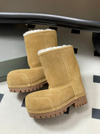 Balenciaga Low Snow Boots Beige Suede 535034