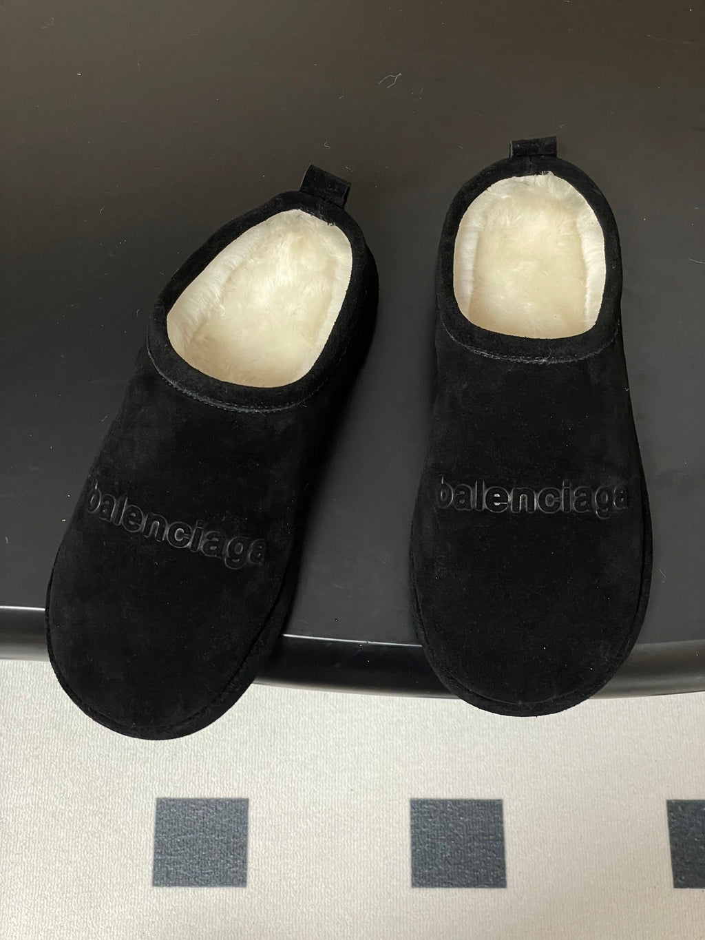 Balenciaga Mule Slip-On Black Suede Wool