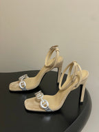 HM Luz Sandals 10.5 Taupe Sheepskin Suede 593700
