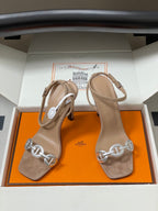 HM Luz Sandals 10.5 Dark Khahi Sheepskin Suede 593702
