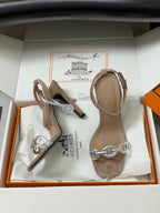 HM Luz Sandals 10.5 Dark Khahi Sheepskin Suede 593702