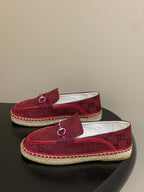 GG 26ss Slip-on Loafers Red Double G Canvas 593493