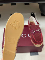 GG 26ss Slip-on Loafers Red Double G Canvas 593493