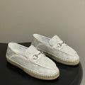 GG 26ss Slip-on Loafers Ivory Denim 593495