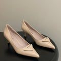 PRA 26SS Pointed Toe Heels Beige Patent Leather 593838