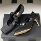 CC 26 Pump Black Satin Silk