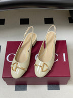 GG 26ss Big D Half HorseBit Mary Jane White Patent Leather 593505