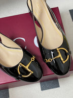 GG 26ss Big D Half HorseBit Mary Jane Black Patent Leather 593506
