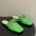 CD 26 Flat Mule Glossy Green Patent Cowhide 593597