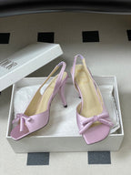 CD 26 Slingback 85 Light Purple Leather Silk Fabric 593604