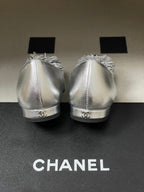 CC 26 Flower-shaped Ballet Flat Silver Sheepskin 593166