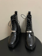 HM First Oxford Ankle Boots 5cm Black Sheepskin 594334