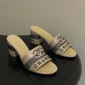 CC 26s Sandals 70 Beige Sheepskin Rhinestones 649511