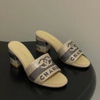 CC 26s Sandals 70 Beige Sheepskin Rhinestones 649511