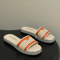 CC 26s Platform Slippers Light Beige Orange Cowhide 649456