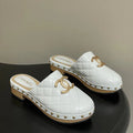CC 26s Flat Mule White Beige Cowhide 649403