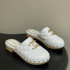CC 26s Flat Mule White Beige Cowhide 649403