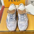Fendi 2025 Wave Pulse Sneaker White Gray Brown Suede Cowhide 562138