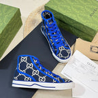 GG Tennis 1977 High Top Sneaker  Black Blue Caro