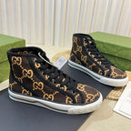 GG Tennis 1977 High Top Sneaker  Black Brown Caro