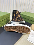 GG Tennis 1977 High Top Sneaker  Black Brown Caro