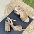 GG Women Sandal High Heels Cream