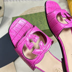 GG Cut Out Slide Sandals Pink