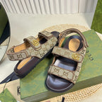 GG  Sandal With Double G Brown Caro