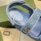 GG  Sandal With Double G Blue Caro
