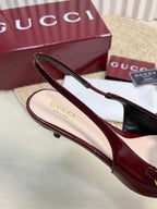 GC Slingbacks With Marina Chain 50mm Red Patent Leather 294582