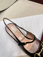 GC Horsebit Slingback 60mm Black Patent Leather 294590