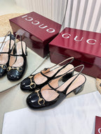 GC Horsebit Slingback 60mm Black Patent Leather 294590
