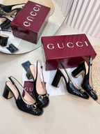 GC Horsebit Slingback 95mm Black Patent Leather 294594