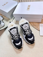 CD Chrono Sneaker In Black Mesh Fabric With Fleece Lining 992620