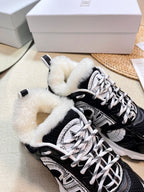 CD Chrono Sneaker In Black Mesh Fabric With Fleece Lining 992620