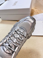 CD Chrono Sneaker In Silver Mesh Fabric With Fleece Lining 992619