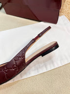 GC Horsebit Slingback Pump 10mm Rosso Ancora red Embossed Sheepskin 294571