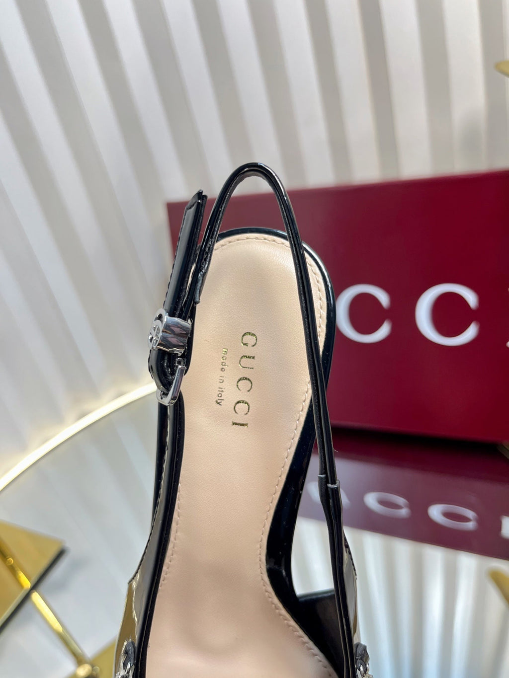 GC 25 Embellished Slingback Black Patent Leather 294628