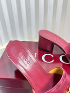 GC 25 Horsebit Sandals 50mm Red Suede Sheepskin 294653