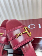 GC 25 Horsebit Sandals 50mm Red Suede Sheepskin 294653