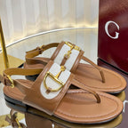 GC 25 Thong Sandal Brown Canvas Sheepskin 294670
