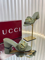 GC 25 Horsebit GG 50mm Sandals Dark Green Canvas 294679