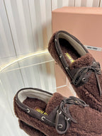 Miumiu 25 Loafer Chocolate Brown Wool 548412