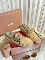 Miumiu 25 Loafer Beige Wool 548415