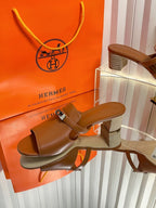 HM Candy Sandal 5cm Brown Calfskin 616223